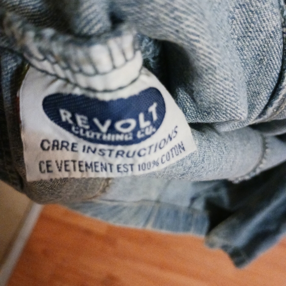 Revolt Dress Denim Jean Size Large Button Pockets Long - Picture 10 of 14